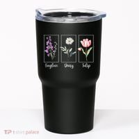 Subtle Floral Foxglove Daisy Tulip Flowers Women Tumbler thumb 0