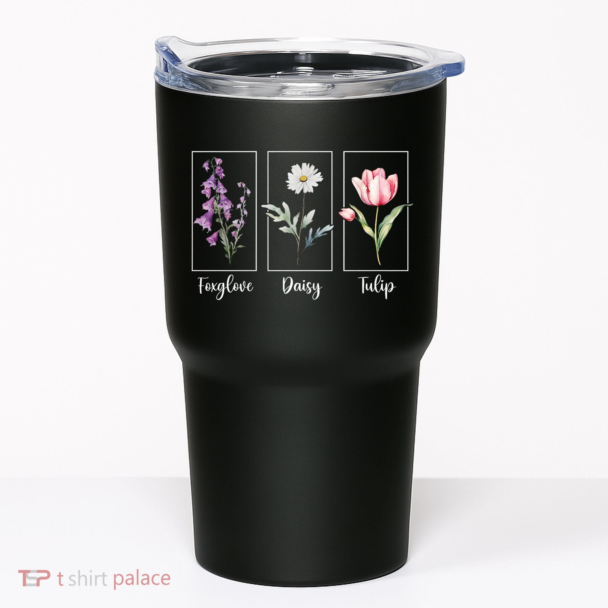 Subtle Floral Foxglove Daisy Tulip Flowers Women Tumbler