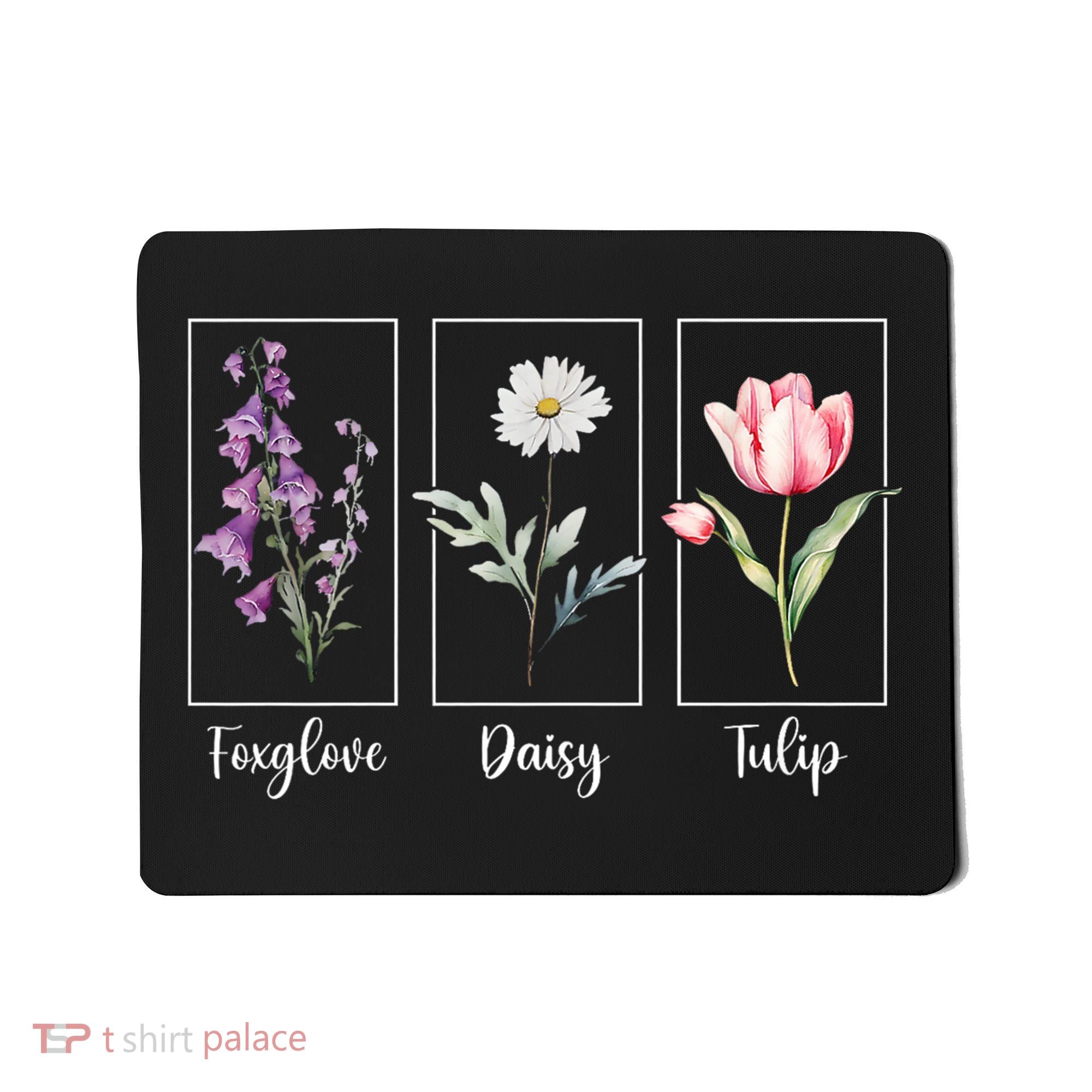 Subtle Floral Foxglove Daisy Tulip Flowers Women Mousepad