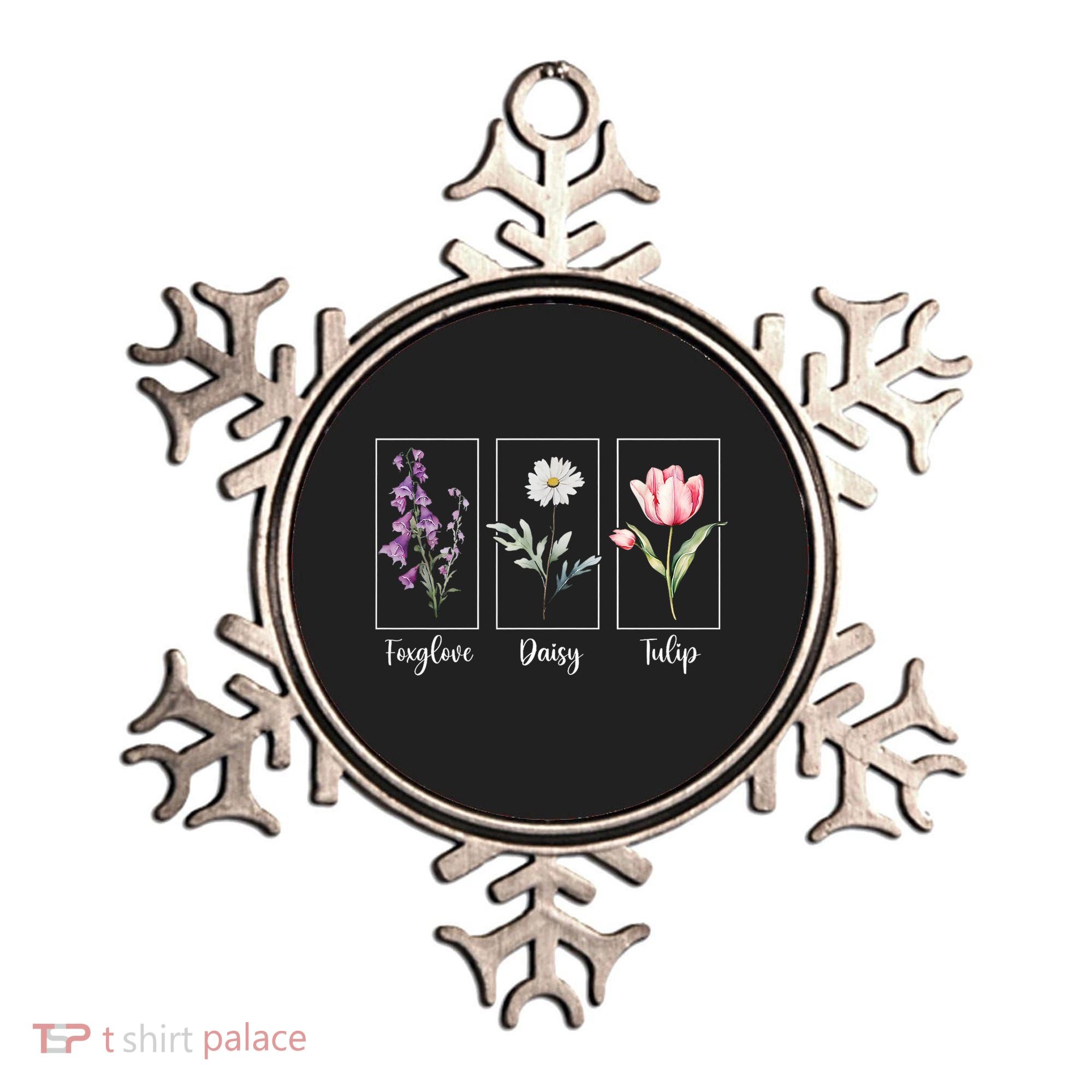 Subtle Floral Foxglove Daisy Tulip Flowers Women Ornament