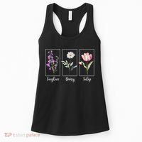Subtle Floral Foxglove Daisy Tulip Flowers Women Women's Tank Top thumb 0