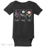 Subtle Floral Foxglove Daisy Tulip Flowers Women Baby Bodysuit thumb 0