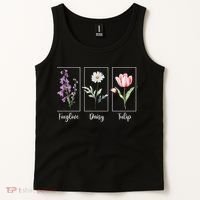 Subtle Floral Foxglove Daisy Tulip Flowers Women Tank Top thumb 2