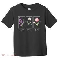 Subtle Floral Foxglove Daisy Tulip Flowers Women Toddler T-Shirt thumb 0