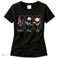 Subtle Floral Foxglove Daisy Tulip Flowers Women Women's T-Shirt thumb 0