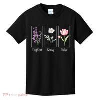 Subtle Floral Foxglove Daisy Tulip Flowers Women Kids T-Shirt thumb 0