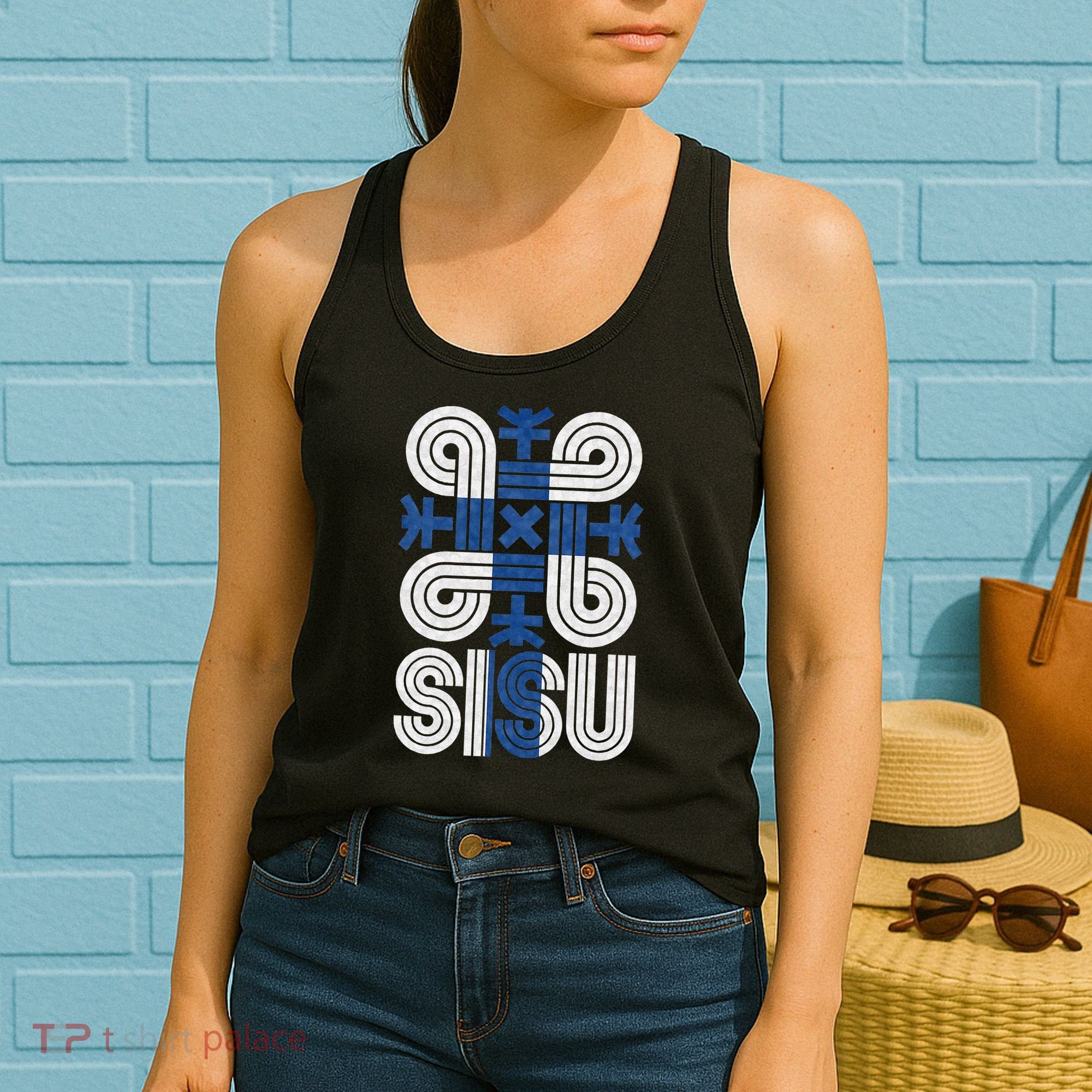Sisu Finnish Flag Suomi Finland Protection Symbol Rune Women's Tank Top