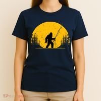 Sasquatch Fly Fishing Vintage Trout Fisherman Funny T-Shirt thumb 4