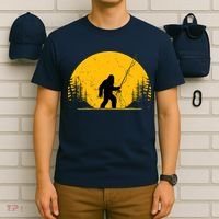 Sasquatch Fly Fishing Vintage Trout Fisherman Funny T-Shirt thumb 6