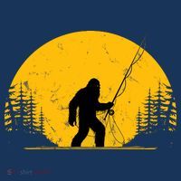Sasquatch Fly Fishing Vintage Trout Fisherman Funny T-Shirt thumb 7