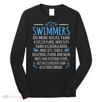 Swimmers Facts Funny Swimming Coach Long Sleeve Shirt thumb 0