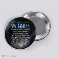 Swimmers Facts Funny Swimming Coach Button thumb 0