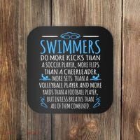 Swimmers Facts Funny Swimming Coach Coaster thumb 0
