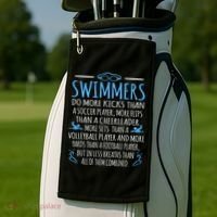Swimmers Facts Funny Swimming Coach Golf Towel thumb 2