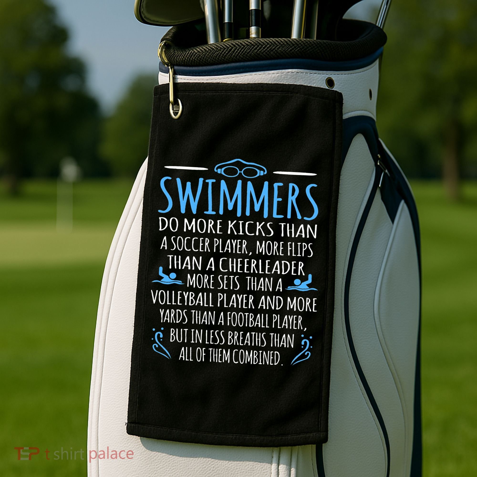 Swimmers Facts Funny Swimming Coach Golf Towel