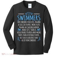 Swimmers Facts Funny Swimming Coach Kids Long Sleeve Shirt thumb 0