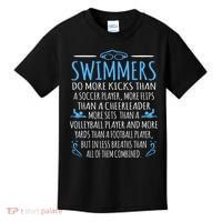 Swimmers Facts Funny Swimming Coach Kids T-Shirt thumb 0