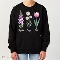 Subtle Floral Flowers Foxglove Daisy Tulip Women's Sweatshirt thumb 0