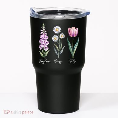 Subtle Floral Flowers Foxglove Daisy Tulip Tumbler