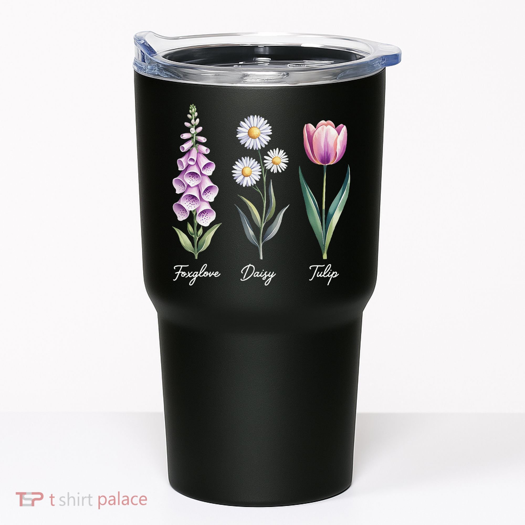 Subtle Floral Flowers Foxglove Daisy Tulip Tumbler