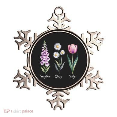 Subtle Floral Flowers Foxglove Daisy Tulip Ornament