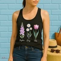 Subtle Floral Flowers Foxglove Daisy Tulip Women's Tank Top thumb 2