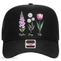 Subtle Floral Flowers Foxglove Daisy Tulip Hat thumb 0