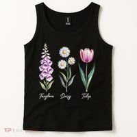 Subtle Floral Flowers Foxglove Daisy Tulip Tank Top thumb 2