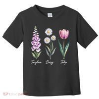 Subtle Floral Flowers Foxglove Daisy Tulip Toddler T-Shirt thumb 0