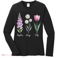 Subtle Floral Flowers Foxglove Daisy Tulip Women's Long Sleeve Shirt thumb 0