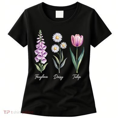 Subtle Floral Flowers Foxglove Daisy Tulip Women's T-Shirt