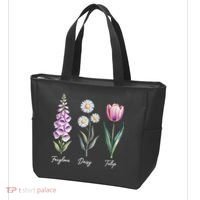 Subtle Floral Flowers Foxglove Daisy Tulip Tote Bag thumb 3