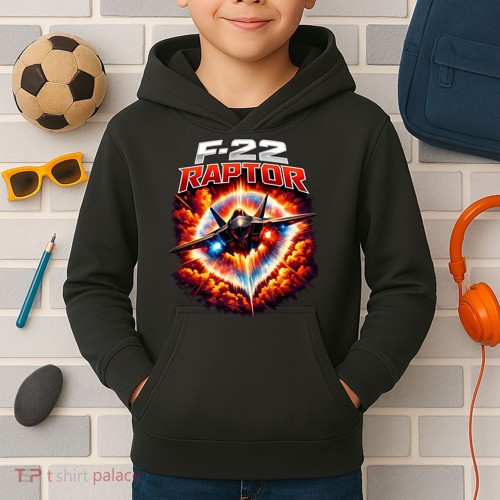 Sonic Fury F-22 Raptor Kids Hoodie