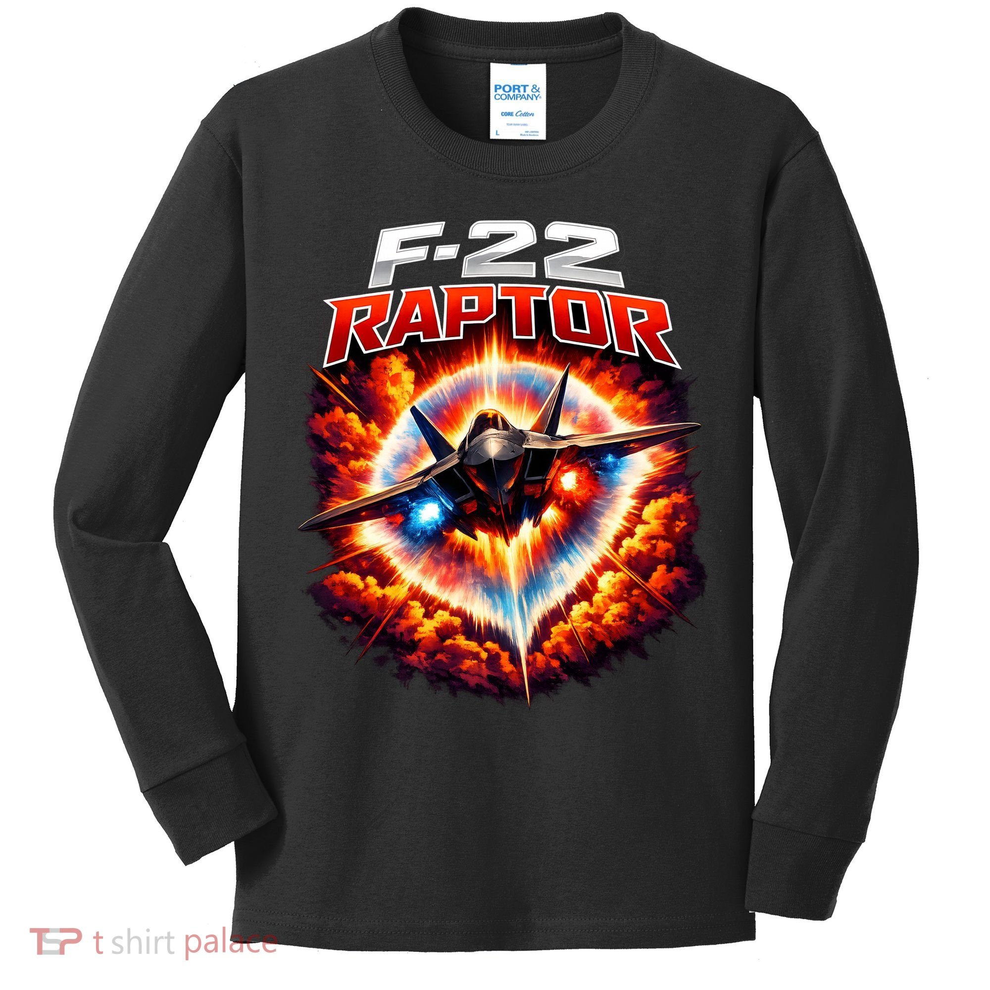 Sonic Fury F-22 Raptor Kids Long Sleeve Shirt