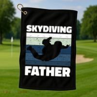 Skydiving Father For Father's Day Gift Golf Towel thumb 1