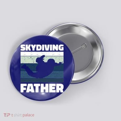 Skydiving Father For Father's Day Gift Button