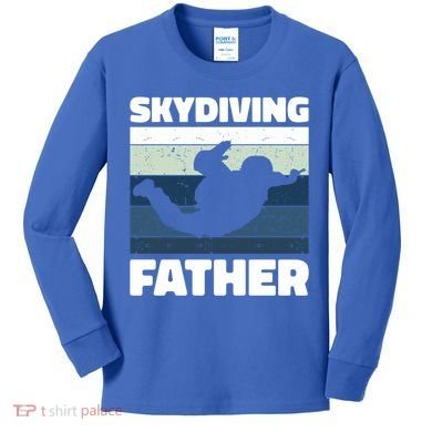 Skydiving Father For Father's Day Gift Kids Long Sleeve Shirt