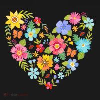 Springtime Flowers Floral Heart Backpack thumb 2