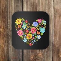 Springtime Flowers Floral Heart Coaster thumb 0