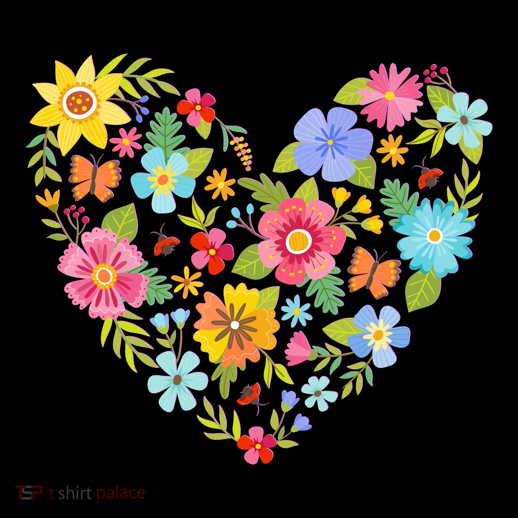 Springtime Flowers Floral Heart Coaster