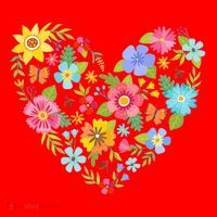Springtime Flowers Floral Heart Santa Hat thumb 1