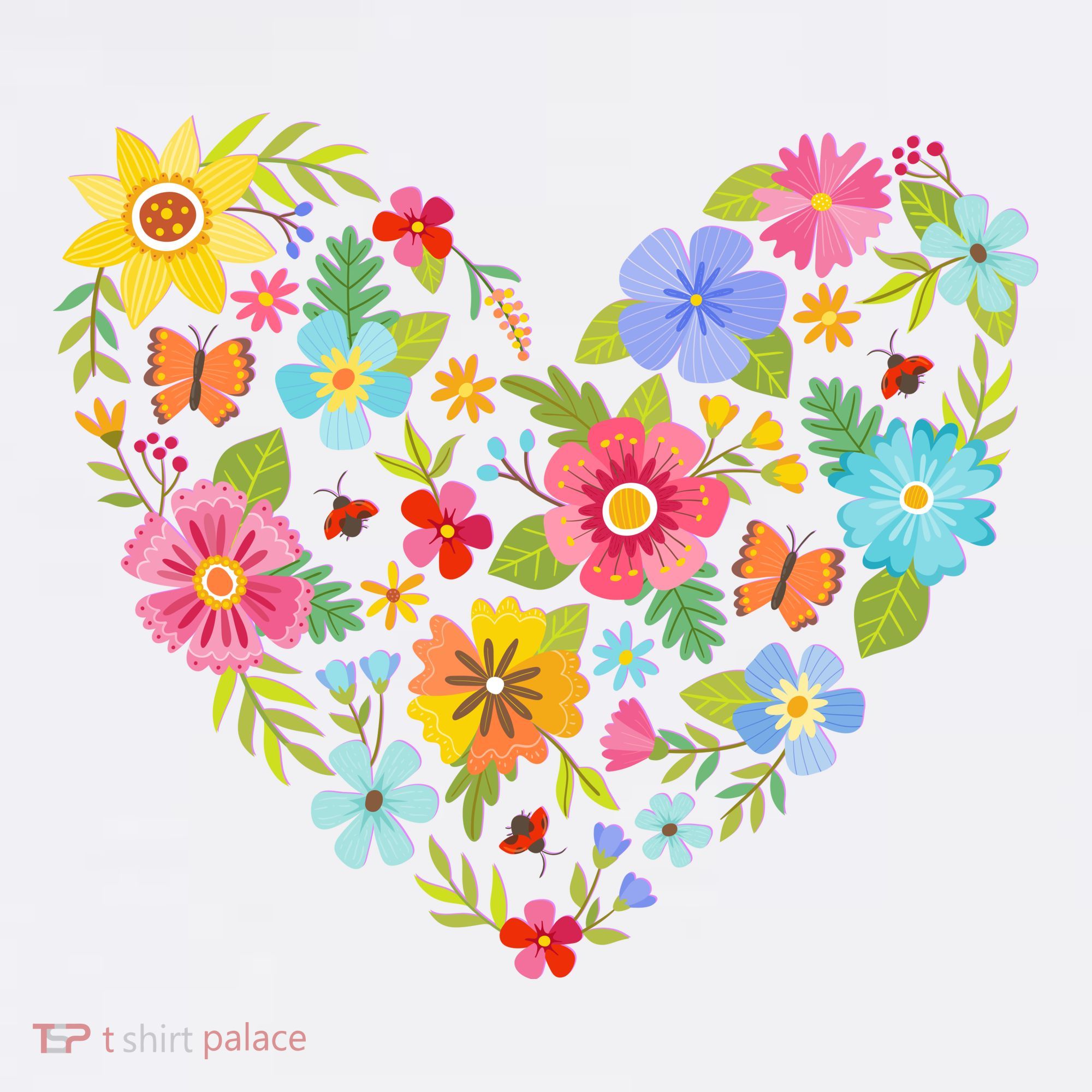 Springtime Flowers Floral Heart Doggie Tank