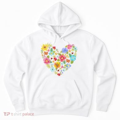 Springtime Flowers Floral Heart Hoodie