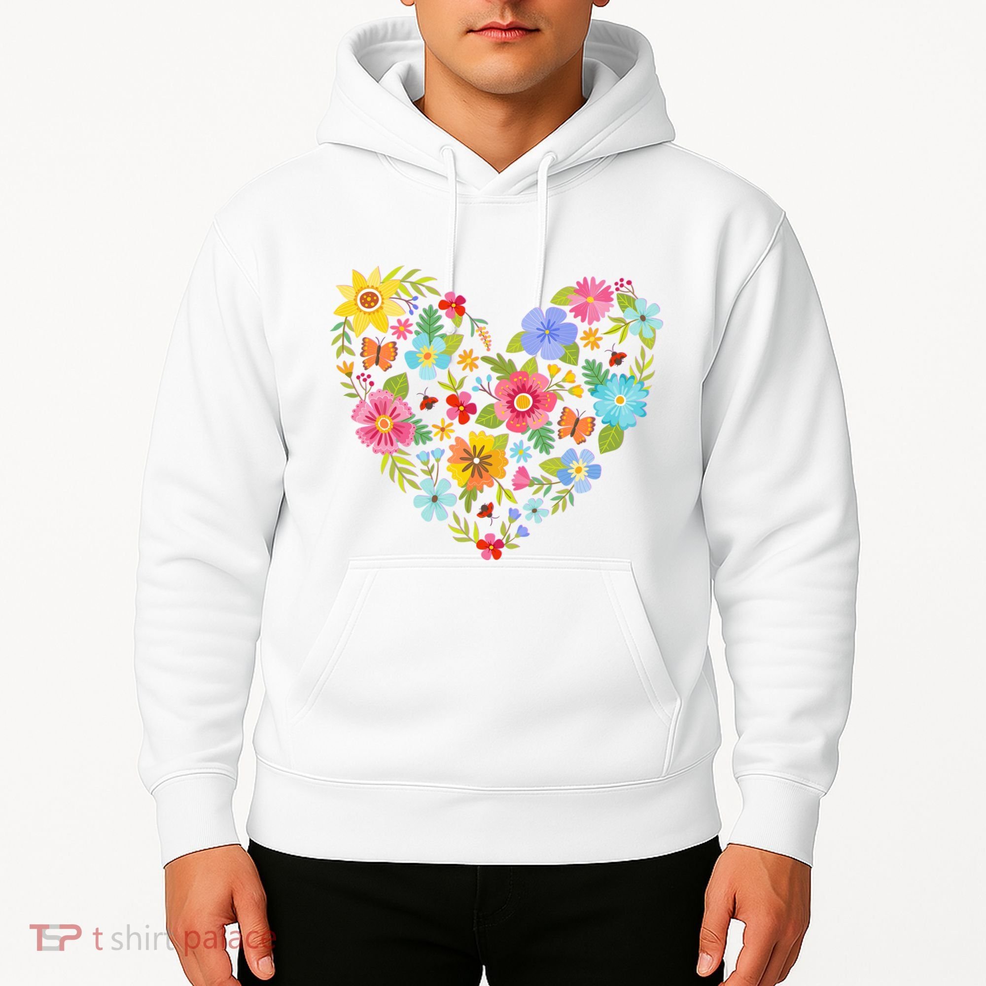 Springtime Flowers Floral Heart Hoodie