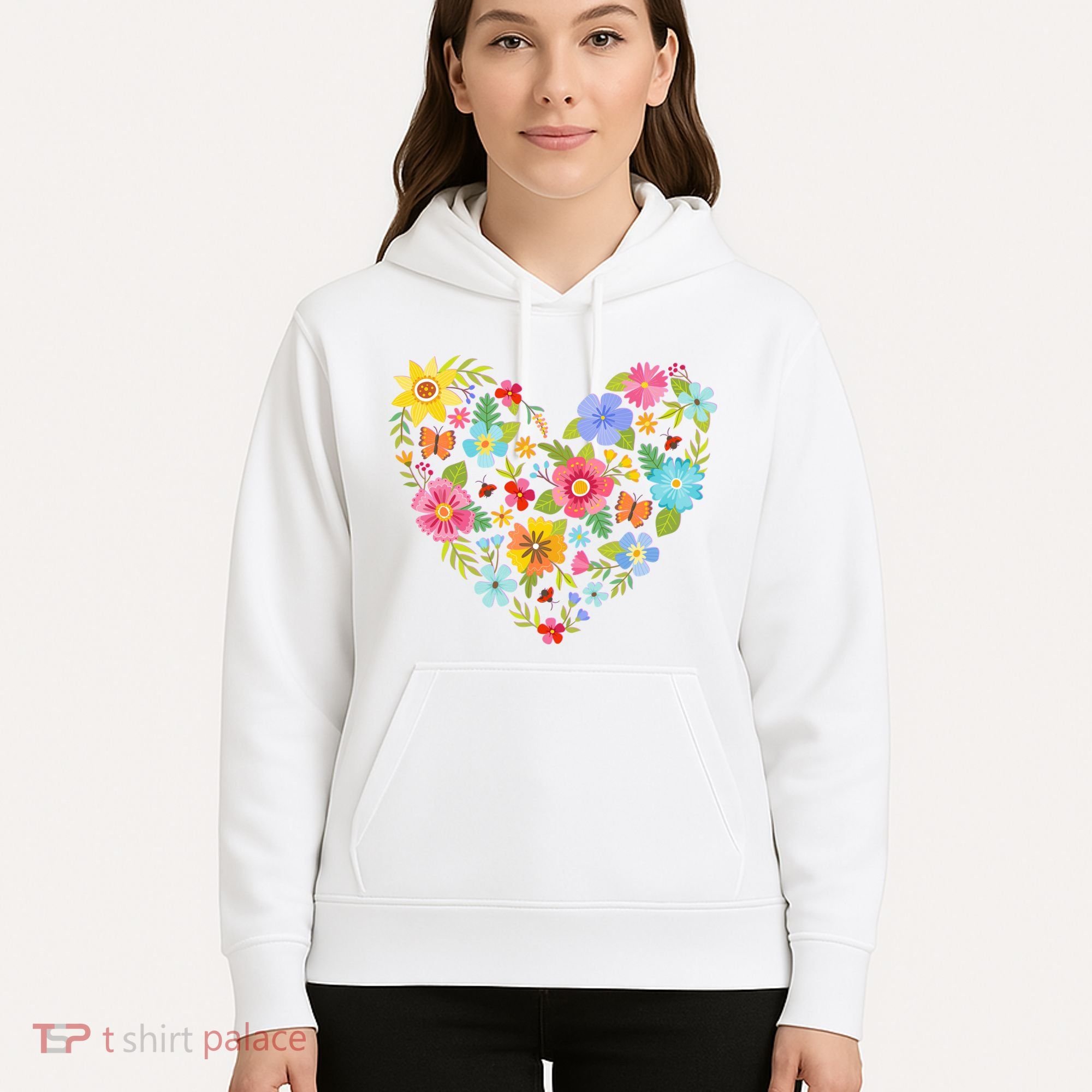 Springtime Flowers Floral Heart Hoodie