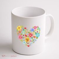 Springtime Flowers Floral Heart Coffee Mug thumb 1