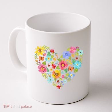 Springtime Flowers Floral Heart Coffee Mug