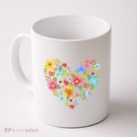 Springtime Flowers Floral Heart Coffee Mug thumb 0