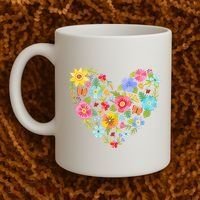 Springtime Flowers Floral Heart Coffee Mug thumb 2