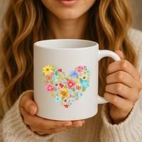 Springtime Flowers Floral Heart Coffee Mug thumb 3